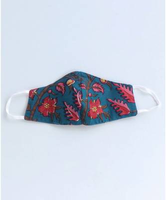 Blue cotton printed stitched   frock 7