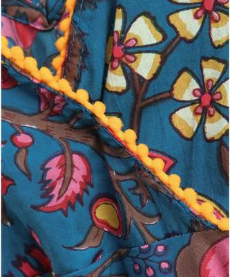 Blue cotton printed stitched   frock 9