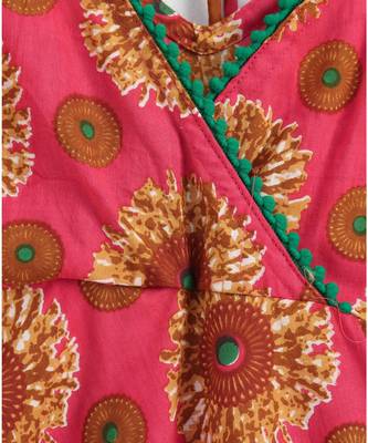 Pink cotton printed stitched   frock 6