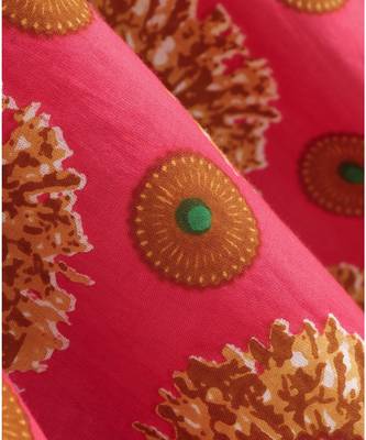 Pink cotton printed stitched   frock 7