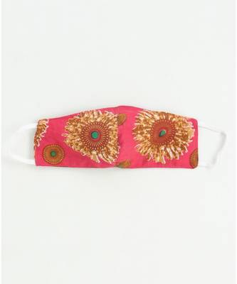 Pink cotton printed stitched   frock 8