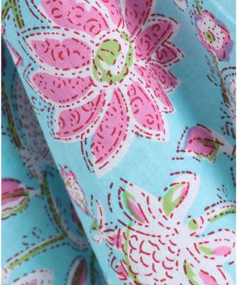 Blue cotton printed stitched   frock 6