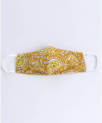 yellow cotton printed stitched   frock 5