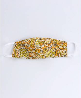 yellow cotton printed stitched   frock 6