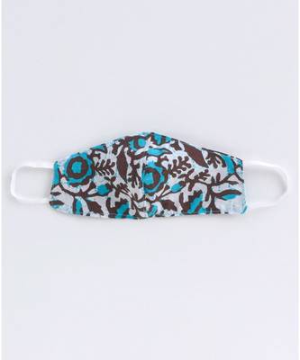 Blue cotton printed stitched   frock 4
