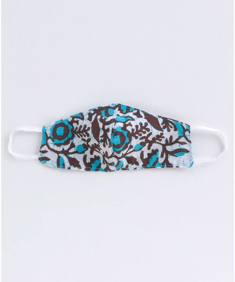 Blue cotton printed stitched   frock