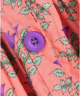 peach cotton printed stitched   frock 7