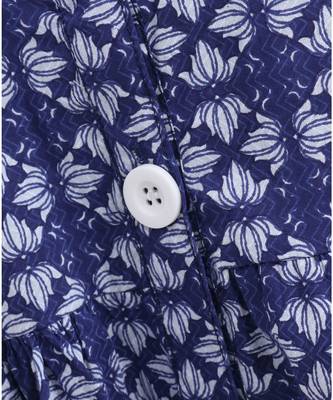 blue cotton printed stitched   frock 6