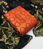 Red jacquard banarasi silk salwar