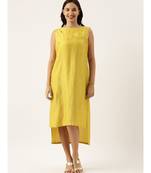 Yellow Silk High Low Dress