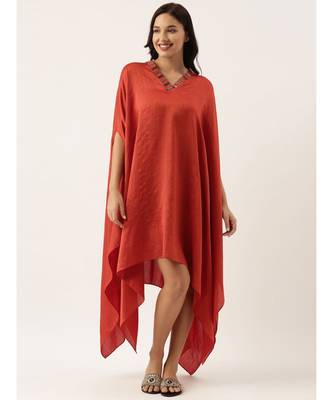 Rust Orange Kaftan Dress 1