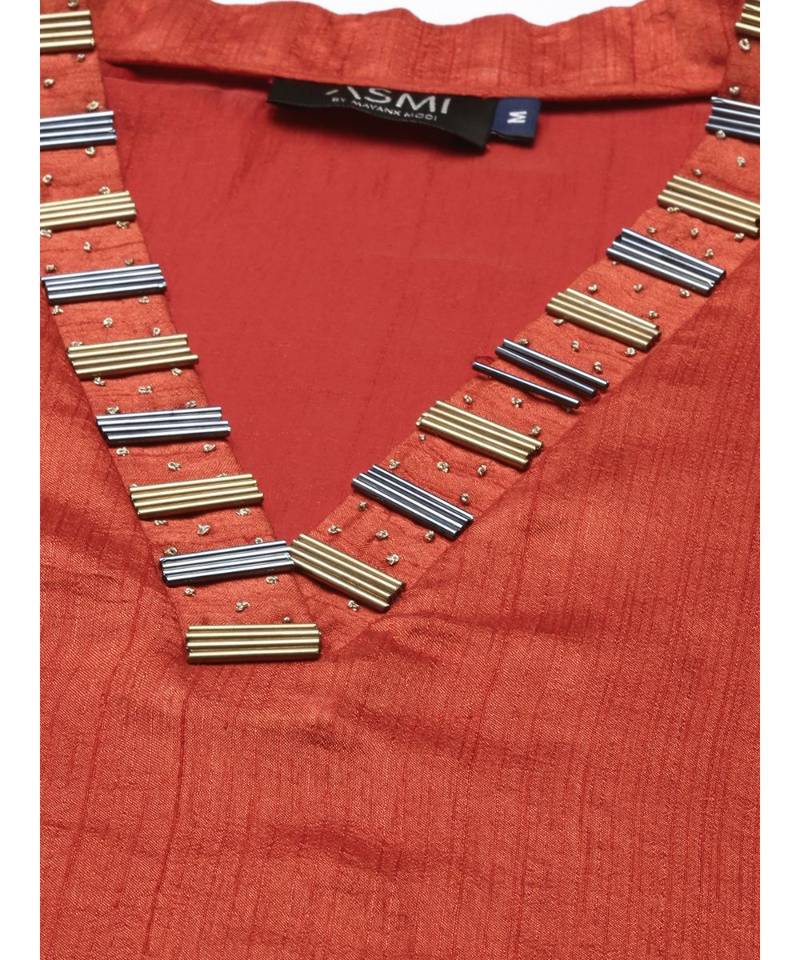 Rust Orange Kaftan Dress