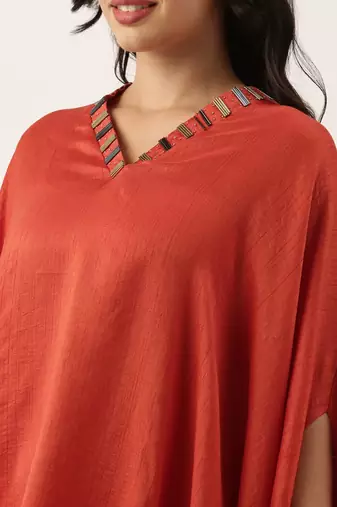 Rust Orange Kaftan Dress