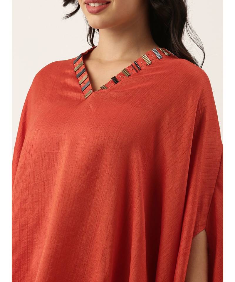 Rust Orange Kaftan Dress