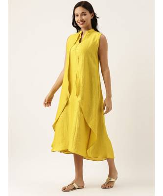 Yellow Double Layer Dress 4