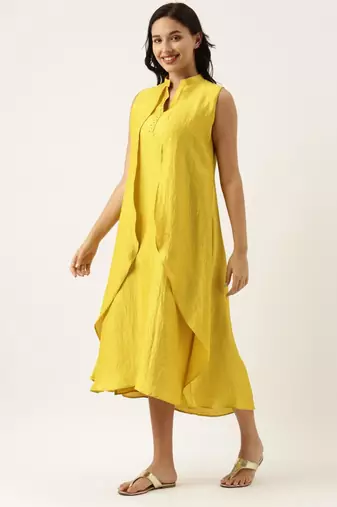 Yellow Double Layer Dress