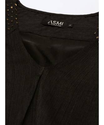 Black Sleeveless Crush Silk Dress 2