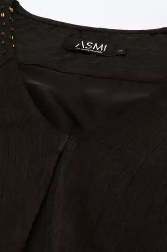 Black Sleeveless Crush Silk Dress