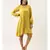 Yellow Collar Neck Silk Dress