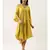 Neck Line Yellow Silk Dress