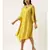 Neck Line Yellow Silk Dress