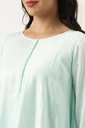 Aqua Blue Silk Polti Dress