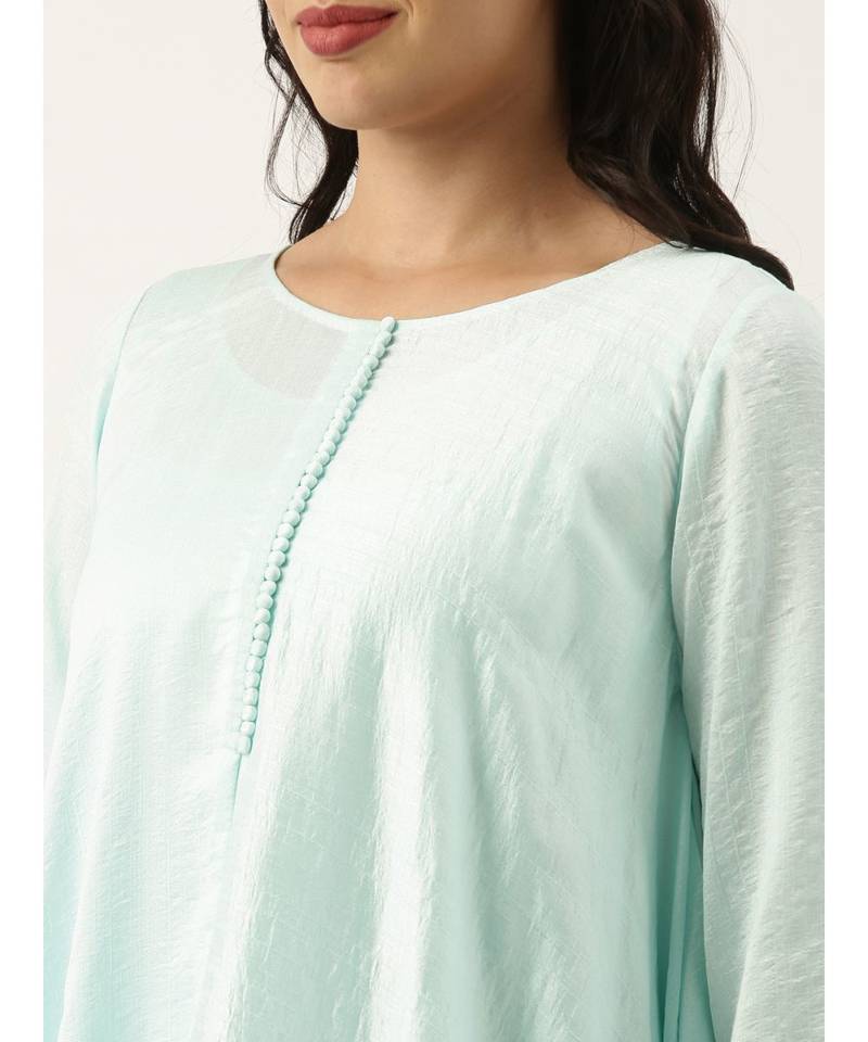 Aqua Blue Silk Polti Dress