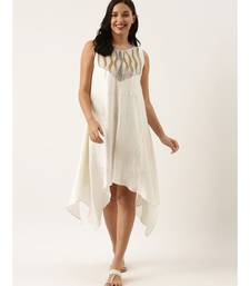 White Sequened Silk Dress