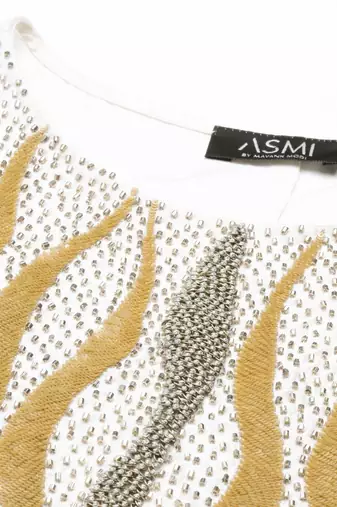White Sequened Silk Dress