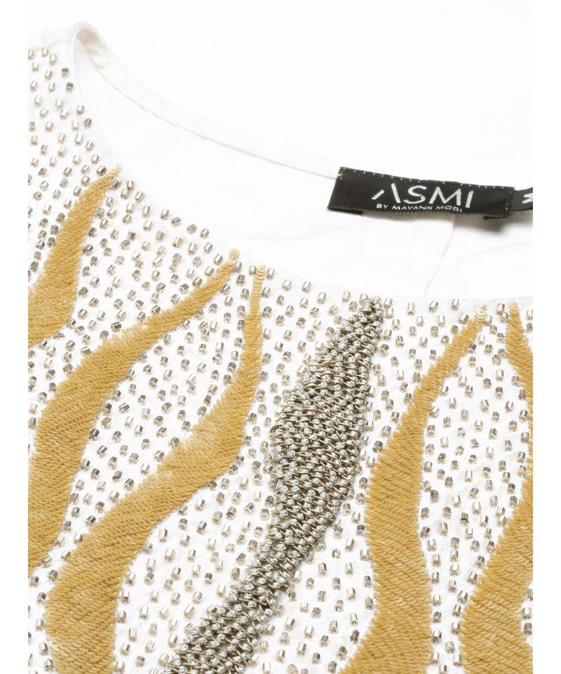 White Sequened Silk Dress