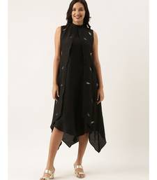 Black Silk Double Layer Dress