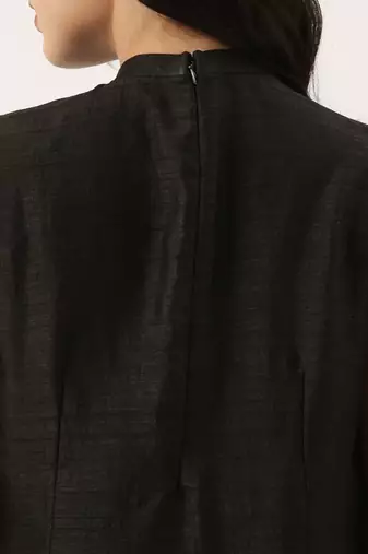 Black Silk Double Layer Dress