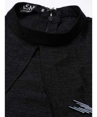 Black Silk Double Layer Dress 3