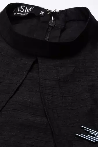 Black Silk Double Layer Dress