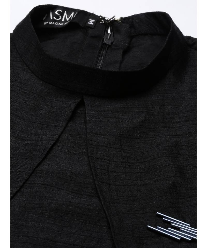 Black Silk Double Layer Dress