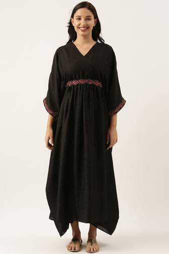 Black Silk Kaftan Dress