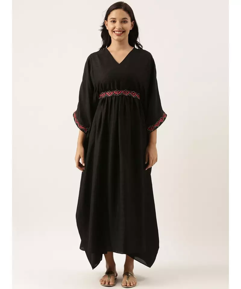 Black Silk Kaftan Dress