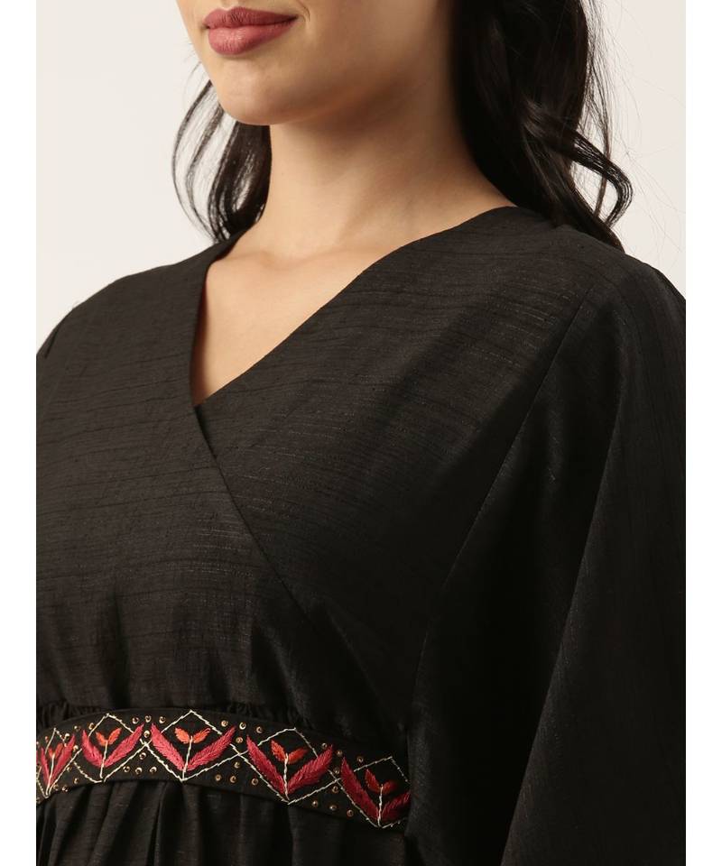 Black Silk Kaftan Dress