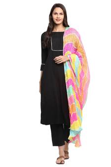 Multicolor Cotton Doriya Leheriya Dupatta