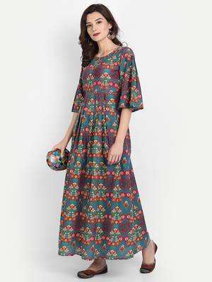 Multicolor printed cotton maxi-dresses 2