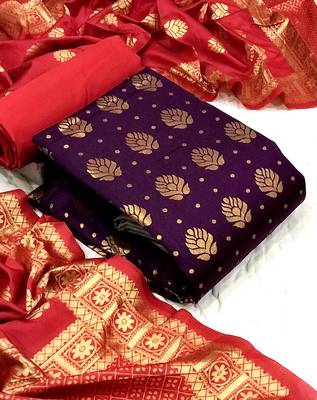 Purple jacquard banarasi silk salwar 1