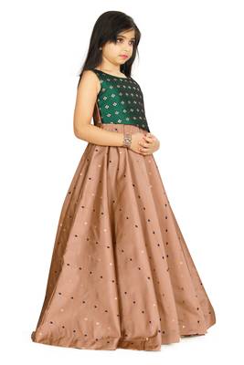 Kids Brown Long Maxi Gown For Girls 3