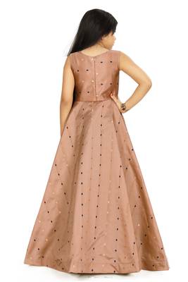 Kids Brown Long Maxi Gown For Girls 4