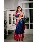 Shraddha Arya Navy Blue Art Silk Embroidery Saree 