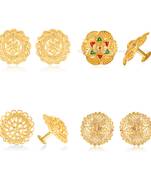Vighnaharta Sizzling Graceful Alloy Gold Plated Stud Earring Combo set For Women and Girls