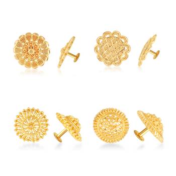 Vighnaharta Sizzling Graceful Alloy Gold Plated Stud Earring Combo set For Women and Girls 1