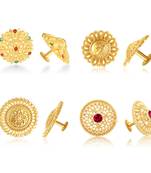 Vighnaharta Twinkling Charming Alloy Gold Plated Stud Earring Combo set For Women and Girls