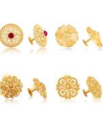 Vighnaharta Twinkling Charming Alloy Gold Plated Stud Earring Combo set For Women and Girls