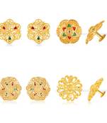 Vighnaharta Sizzling Charming Alloy Gold Plated Stud Earring Combo set For Women and Girls