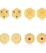 Vighnaharta Sizzling Charming Alloy Gold Plated Stud Earring Combo set For Women and Girls